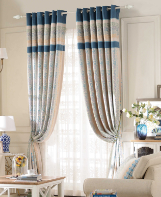 定制欧式高档客厅卧室落地窗打孔成品窗帘现代简约棉麻遮光帘特价