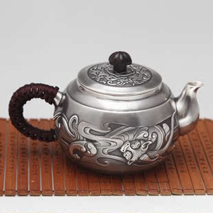 一胜斎 日式茶具 S990纯银银壶 泡茶壶 急须茶壶 瑞兽吉祥