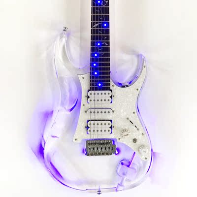 爱吉他 亚克力电吉他 有机玻璃电吉他 LED灯电吉他