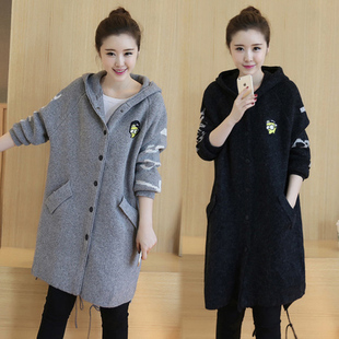 毛衣外套女冬季秋装上衣中长款韩版学生衣服针织开衫宽松毛衣