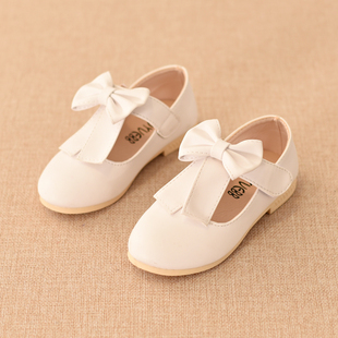 儿童公主单鞋春秋夏季女童皮鞋白色宝宝鞋3-4-5-6岁半豆豆鞋飘鞋