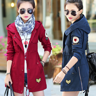 2016秋季新款中长款韩版休闲女式风衣外套大码长袖修身显瘦学生潮