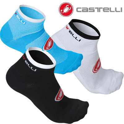 意大利蝎子Castelli Rosso户外运动骑行袜夏季男女自行车短袜子