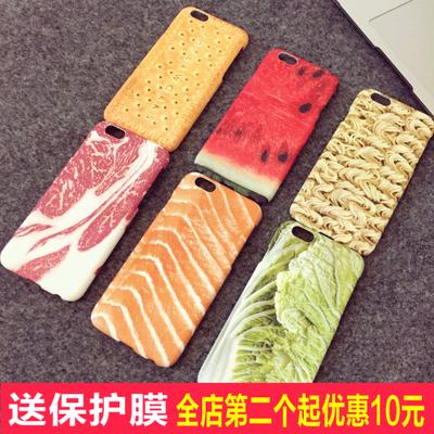 猪肉白菜另类创意iphone6 plus手机壳苹果6手机壳方便面饼干西瓜