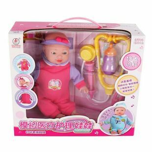 模拟医疗护理娃娃打针表情娃娃，仿真婴儿硅胶打针会哭智能娃娃