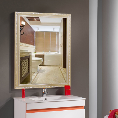 欧式浴室镜壁挂卫生间镜厕所梳妆台玻璃镜洗手间洗漱带框卫浴镜