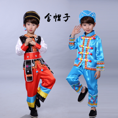 苗族男童少数民族服装壮族儿童演出服彝族舞蹈服饰写真摄影服冬季
