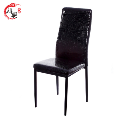 简约时尚餐椅 客厅餐椅黑色靠背皮椅子 办公椅白色休闲椅皮革歺椅