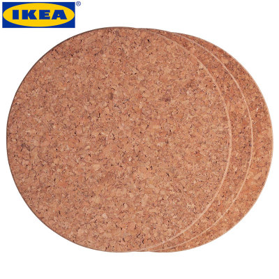 IKEA/宜家 席特锅垫 圆形软木防烫垫 隔热垫 环保软木餐垫3件装