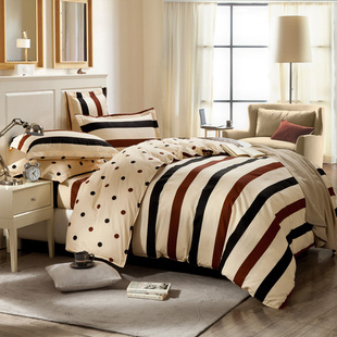 四件套全棉床上用品纯棉磨毛三4件套床品套件被套床单1.5m1.8米床
