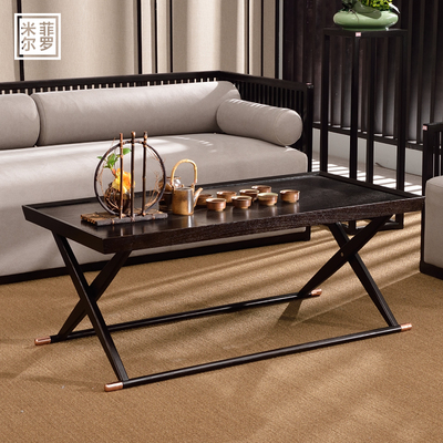 菲罗米尔新中式茶几沙发组合实木禅意客厅家具休闲简约水曲柳茶桌