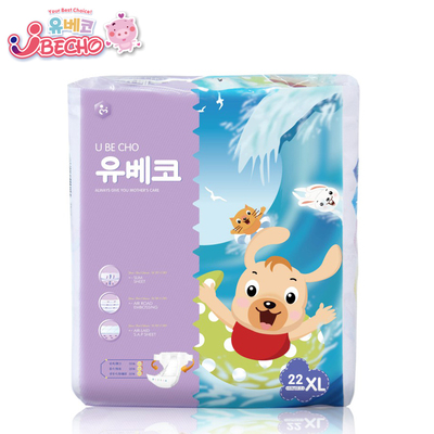 韩国优贝可 升级版超薄干爽 婴儿纸尿裤 加大码 XL22片 尿不湿