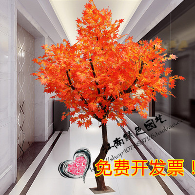 仿真红枫树 枫叶树造型树定做 酒店商场景观树装饰大型红枫树榕树