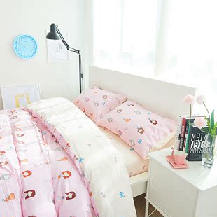 北欧韩式简约纯棉四件套 全棉1.5/1.8m 双人床上用品床单被套