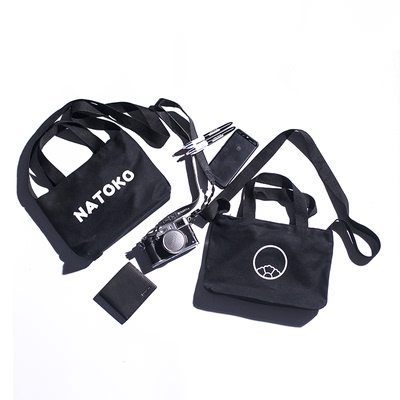 NATOKO日系潮牌斜挎帆布包网红购物袋单肩包男女情侣包小号托特包