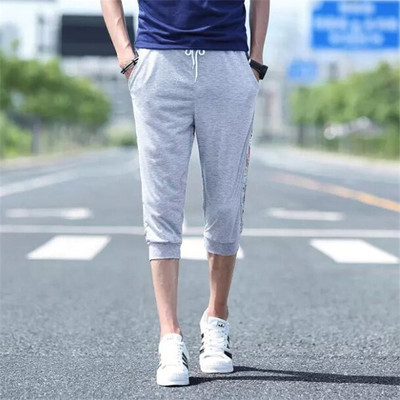 夏天青少年韩版运动短裤男修身休闲六分裤学生时尚7分马裤