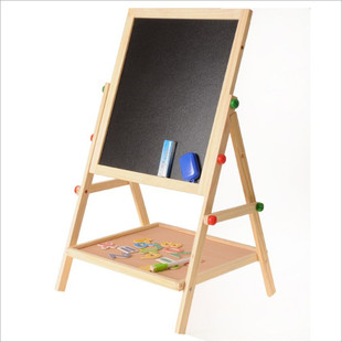 双面磁性儿童画板画架支架式实木可升降幼儿宝宝绘画写字板小黑板