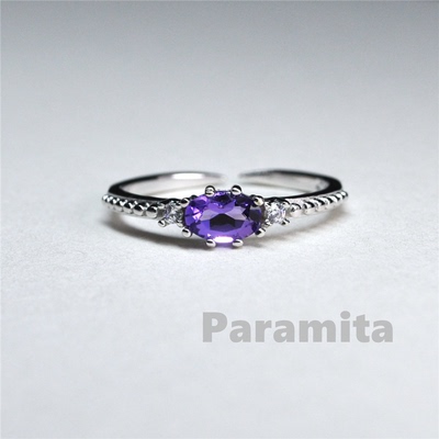 【Paramita】经典日式轻奢 s925银镶嵌纯天然无暇唯美紫水晶 活口