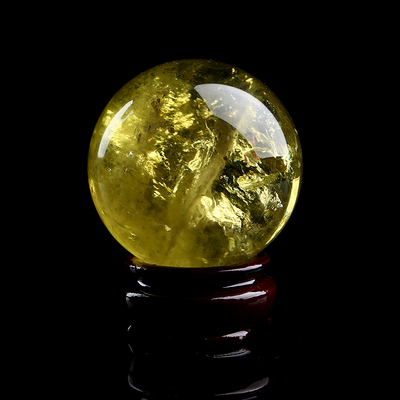 巴西正品黄水晶球 天然水晶原石手工打磨 天然黄水晶球摆件可鉴定