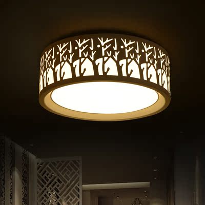 现代简约餐厅灯温馨卧室灯圆形LED吸顶灯创意艺术树枝客厅灯调光