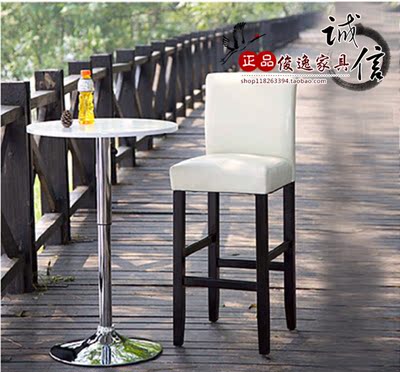 现代新中式吧椅实木休闲家用吧凳花鸟酒吧椅子个性高脚椅水吧台椅