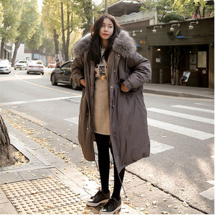 韩国冬装新款加厚bf风衣军工装棉衣外套中长款宽松大码面包服女潮