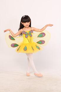 六一儿童舞台演出服装幼儿表演裙公主舞蹈裙天使蝴蝶带翅膀女包邮