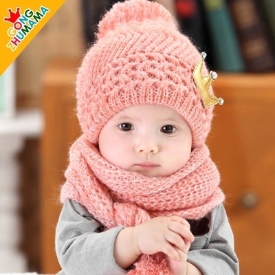 婴儿帽子6-12个月秋冬季男女宝宝帽1-2-4岁儿童帽冬天小孩毛线帽