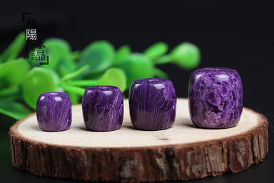 天然紫龙晶桶珠散珠原创DIY配饰半成品配件