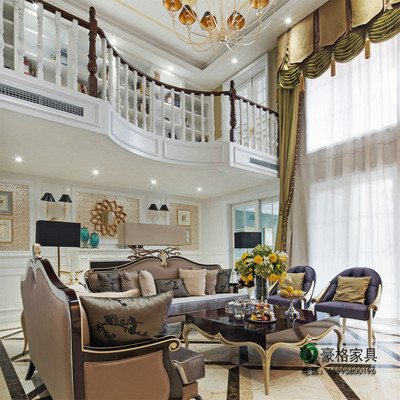 新款简约欧式沙发新古典实木沙发组合样板房客厅小户型23布艺沙发