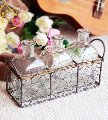特价zakka乡村杂货简约美式复古透明玻璃水培花瓶家居装饰花器