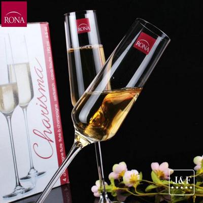 捷克诺纳RONA进口无铅水晶红酒杯笛形香槟杯子高脚杯婚庆气泡酒杯