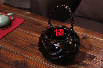 日式 竹编花篮 花器 花筒 创意插花器 小花瓶 竹盆栽 茶台摆件