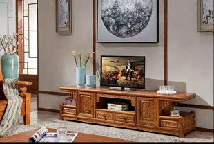 中式简约 全香樟木电视柜 全实木影视柜 客厅柜 整装樟木地柜包邮