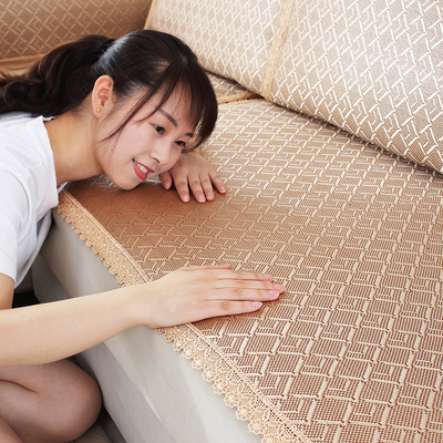 夏季沙发垫凉席凉垫冰丝沙发席子竹垫客厅欧式真皮沙发套简约现代