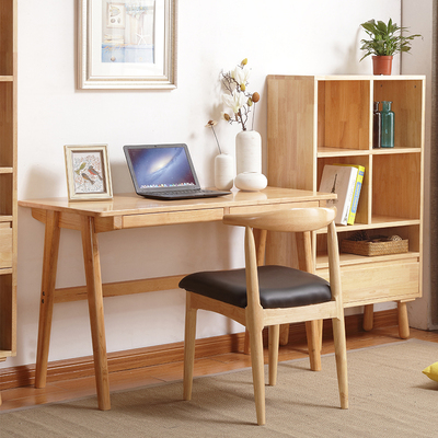 纯实木书桌北欧书桌 简约现代日式书桌 电脑桌阳台桌椅小户型