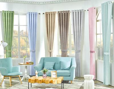 简约现代纯色成品棉麻全遮光窗帘客厅卧室加厚亚麻布料定制落地窗