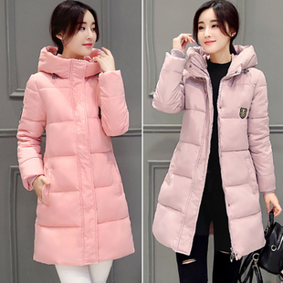 2016新款冬季大码韩版棉衣时尚修身羽绒棉服女中长款外套女装潮
