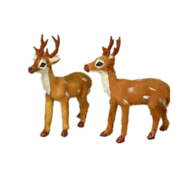 迷你版 工艺品仿真鹿动物毛绒玩具家居摆设梅花鹿儿童玩具