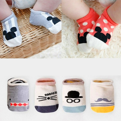 全棉防滑卡通儿童隐形船袜韩国春夏婴儿宝宝防滑地板袜子123岁