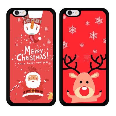圣诞老人雪人麋鹿系列苹果iphone7手机硅胶保护套6splus 定制 5se