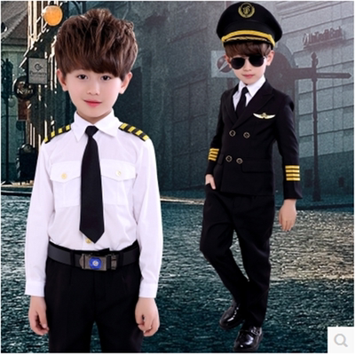 儿童少年机长服童装空少空姐服装儿童男女机长服表演服西装礼服