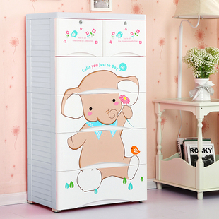 5层组合婴儿衣橱 简易组装儿童宝宝衣柜塑料 宿舍抽屉式收纳柜子