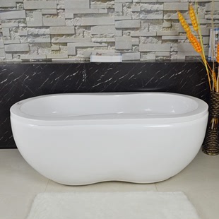 浴缸亚克力 独立式白色保温浴盆 可配龙头浴盆1.5 1.6米普通浴缸