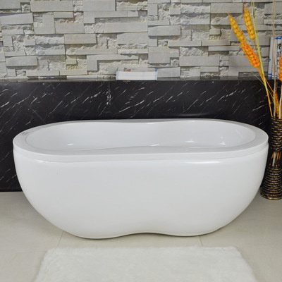 浴缸亚克力 独立式白色保温浴盆 可配龙头浴盆1.5 1.6米普通浴缸