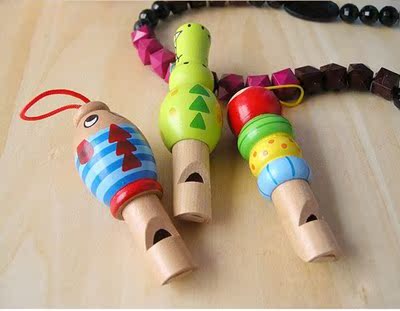 益智早教卡通动物口哨 宝宝学习发声音乐器 木制儿童益智玩具