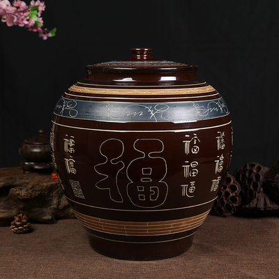 50斤100斤陶瓷米缸米桶面缸陶瓷储物缸带盖油缸水缸酒缸景德镇