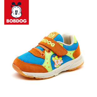 Bobdog童鞋秋季宝宝机能鞋男童女童防滑反绒学步儿童运动鞋休闲鞋