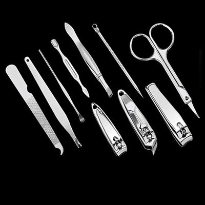 美甲工具不锈钢指甲剪刀精工打造清洁护理指甲剪指甲钳10件套装