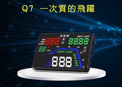 全球通用车载HUD抬头显示器gps定位车速时间数字显示平视投影仪Q7